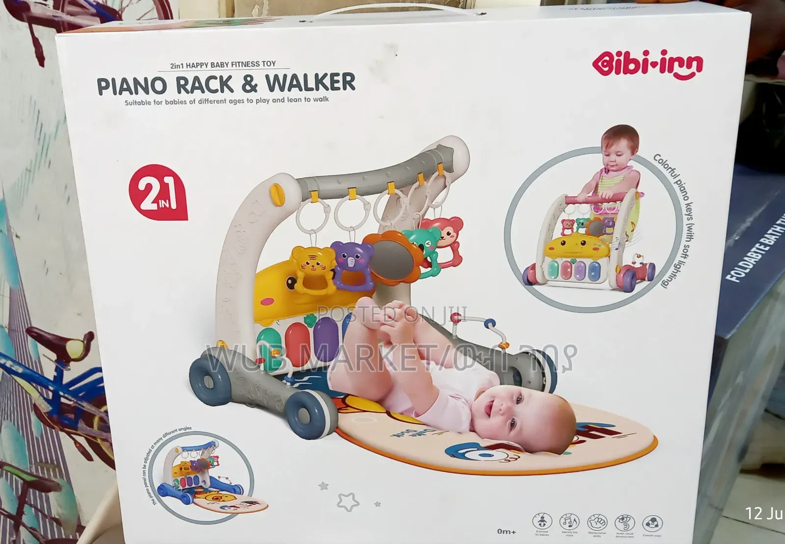 2-in-1 Baby Walker Piano Play Gym | ዘመናዊ ፒያኖ እና እርምጃ ማለማመጃ