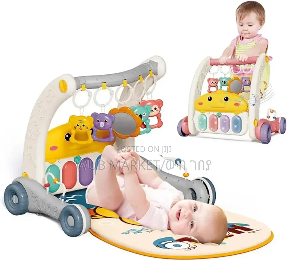 2-in-1 Baby Walker Piano Play Gym | ዘመናዊ ፒያኖ እና እርምጃ ማለማመጃ