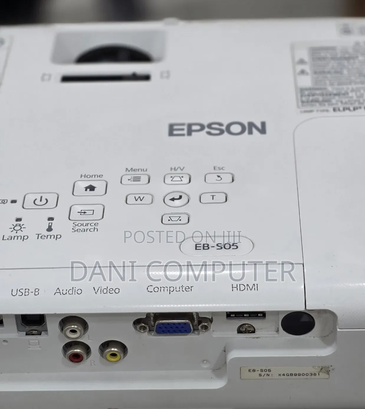 Epson Projector Model Name: Eb-S05 With Bag