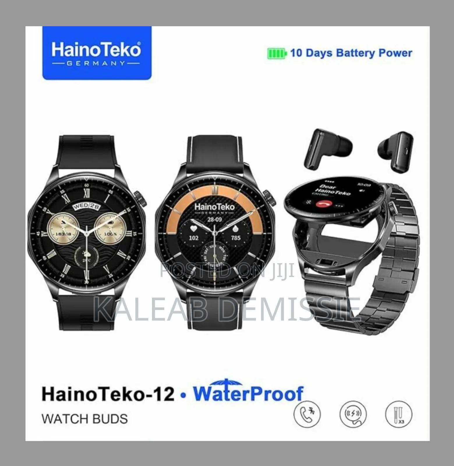 Hainoteko Built-in Earbuds Waterproof Smartwatch