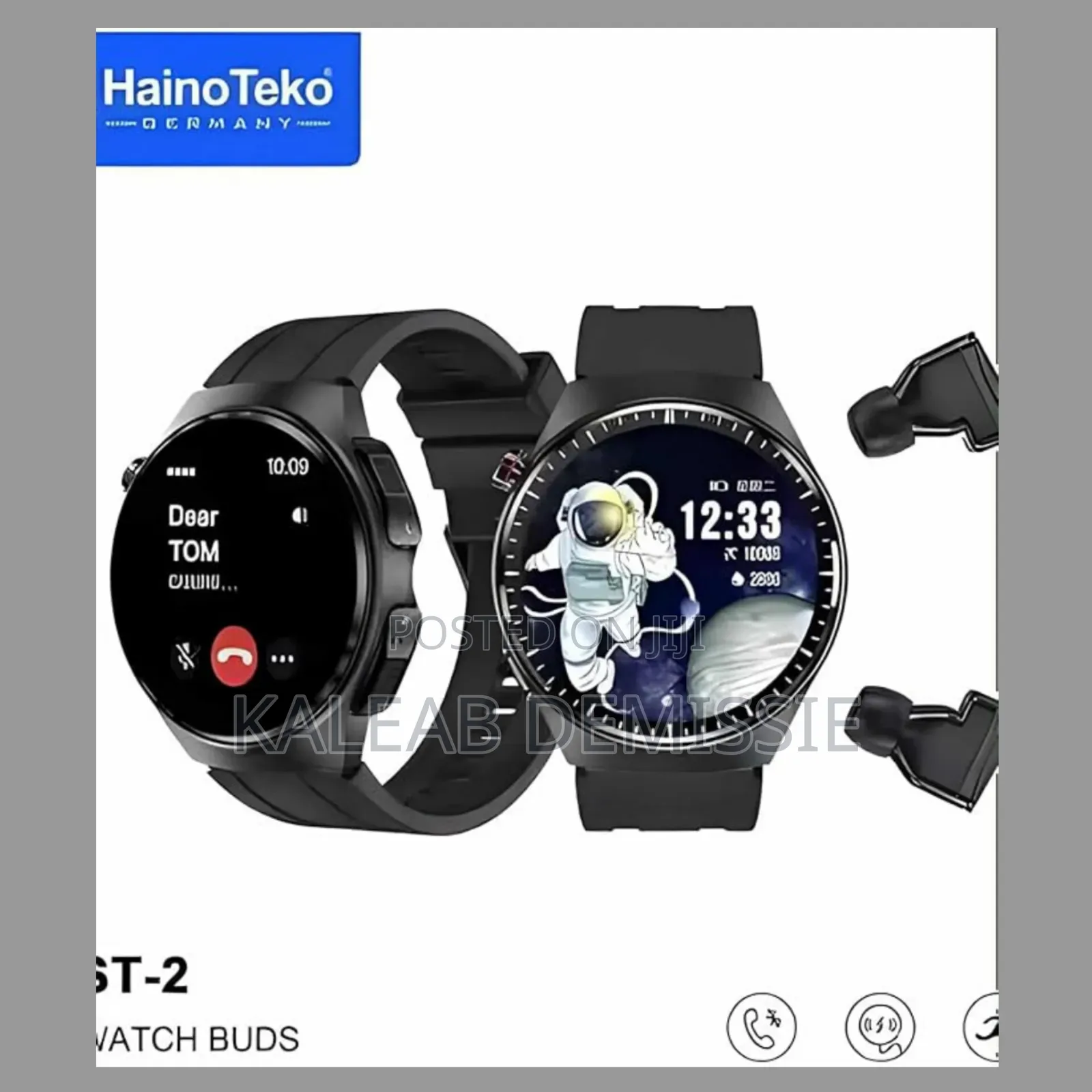 Hainoteko Built-in Earbuds Waterproof Smartwatch