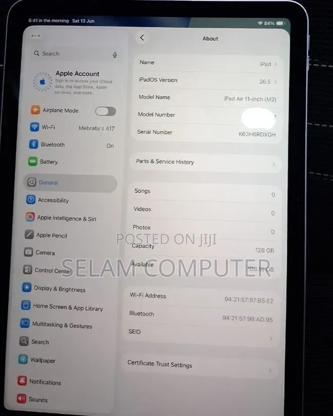 New Apple iPad 10.2 (2021) 128 GB