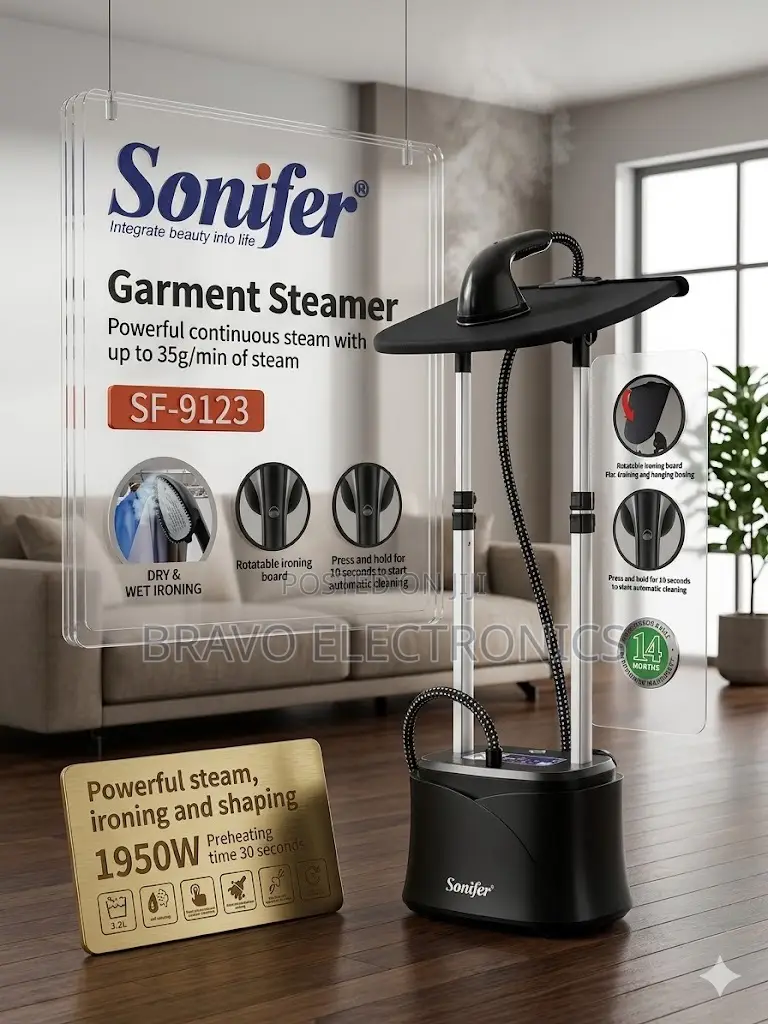  Sonifer Garment Steamer 1950w – Premium Dry Wet Ironing System 