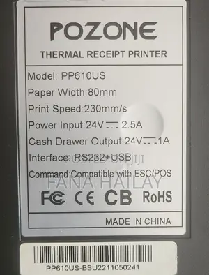 Pozone Thermal Receipt Printer + Barcode Scanner
