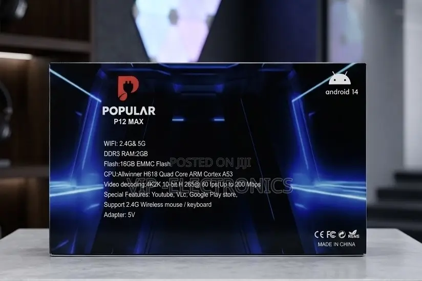 Popular P12 Max Android Tv Box 2gb of Ddr3 Ram and 16gb of Emmc Flash
