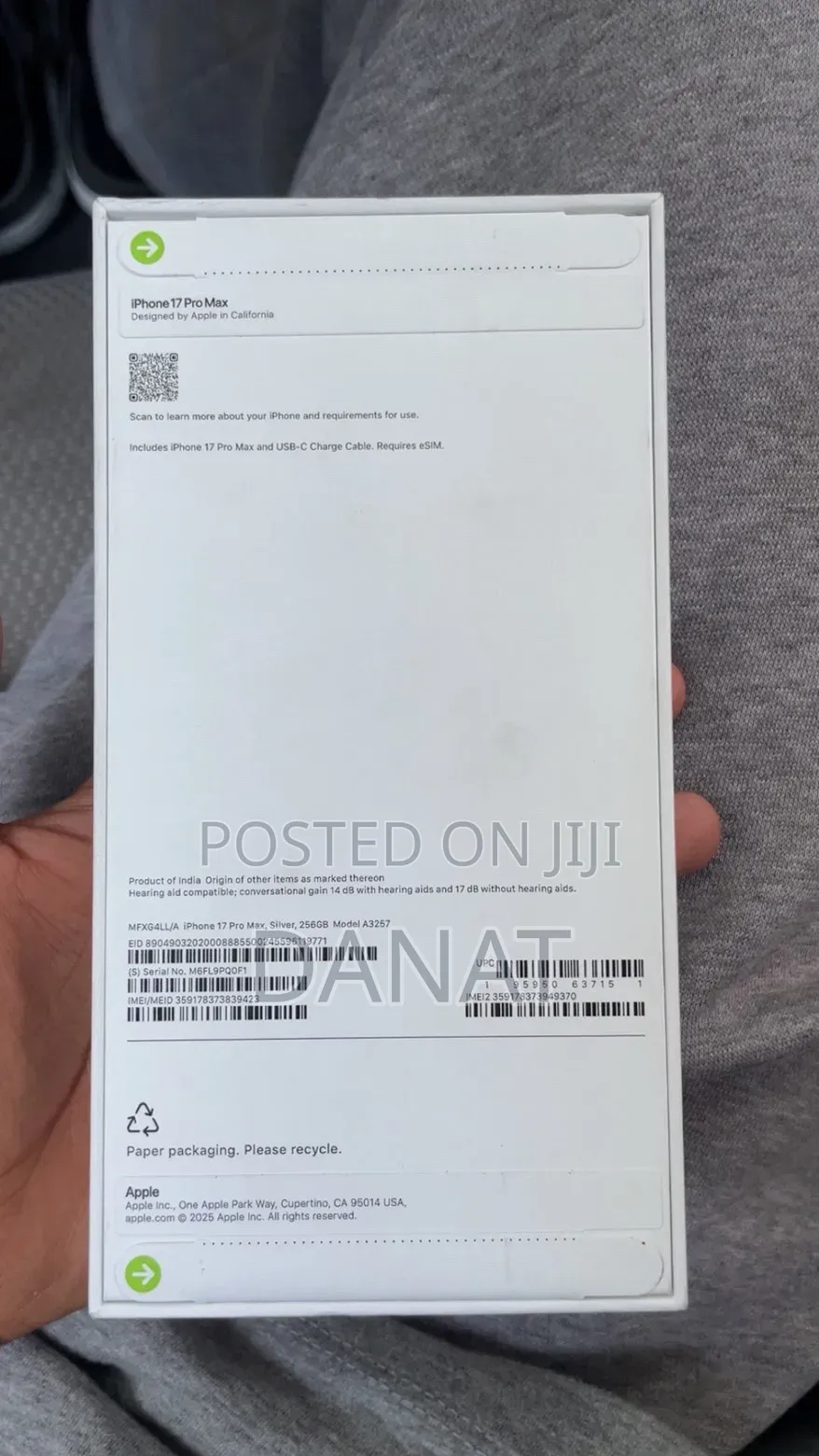 New Apple iPhone 17 Pro Max 256 GB Silver