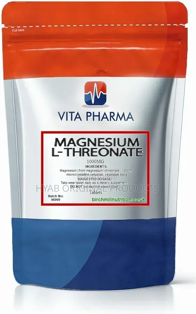 Magnesium L-Threonate 1000mg 60 Tablets, Supports Cognitive Function,