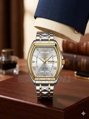 Poedagar 958 Luxury Quartz Wristwatch Featuring a Two-Tone Stainless