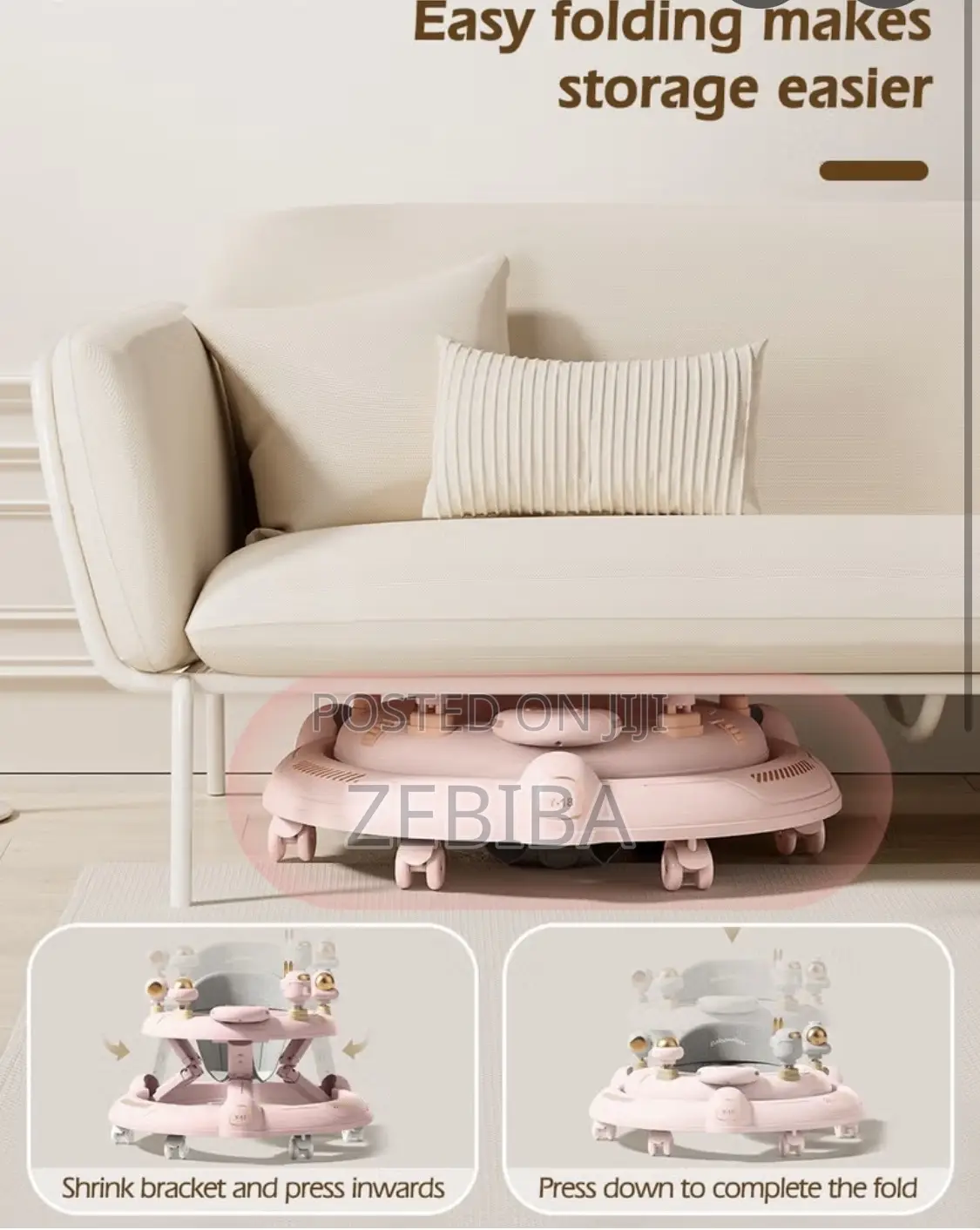 3-in-1 Foldable Baby Walker