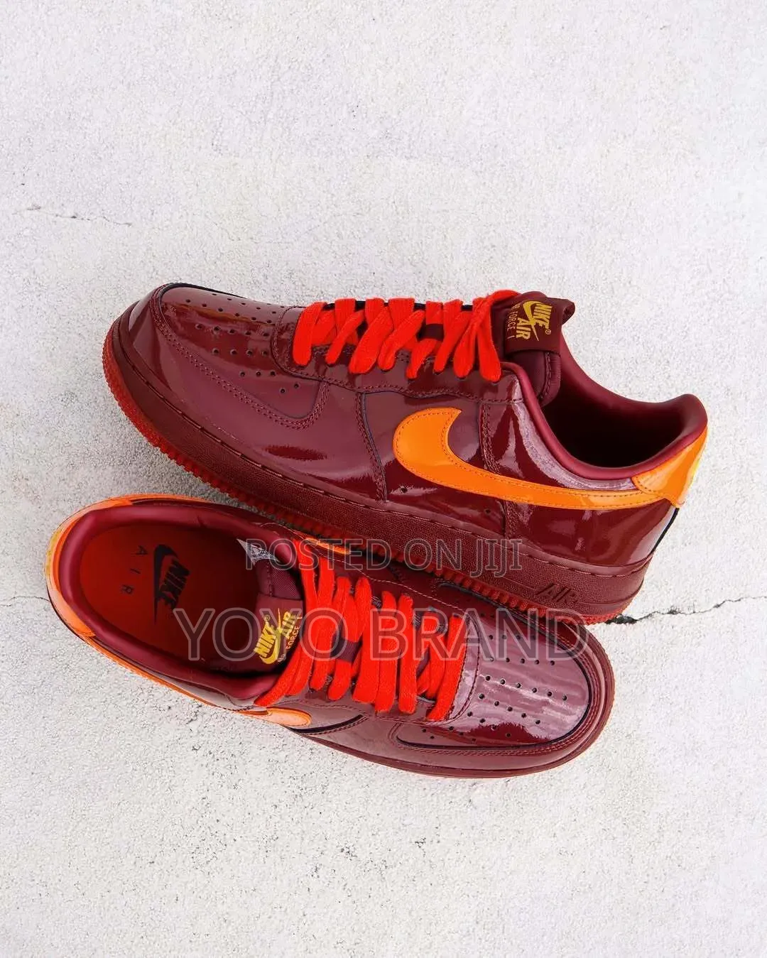 Nike Air Force 1 Low "Dark Team Red," Shiny, Deep Burgundy
