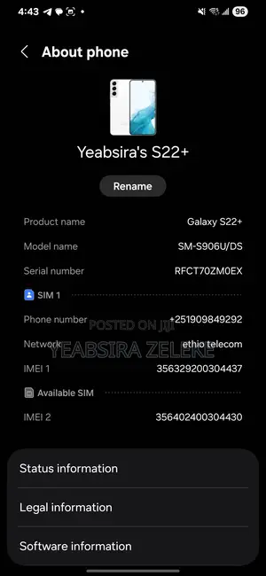 Samsung Galaxy S22+ 5G 128 GB Pink