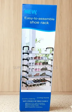 Pipe Shoe Rack With Handrail – Space-Saving Shoe Organizer የጫማ ማስቀመጫ
