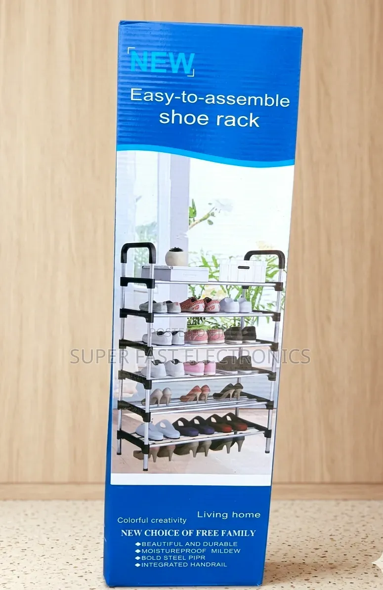 Pipe Shoe Rack With Handrail – Space-Saving Shoe Organizer የጫማ ማስቀመጫ