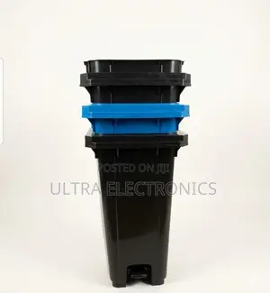 Garbage Black and Blue Plastic Trash Bins or Storage Containers,