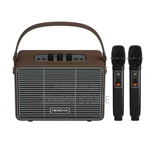 Reroxa Portable Karaoke Speaker With 2 Wireless Mics ካራኦኬ ስፒከር