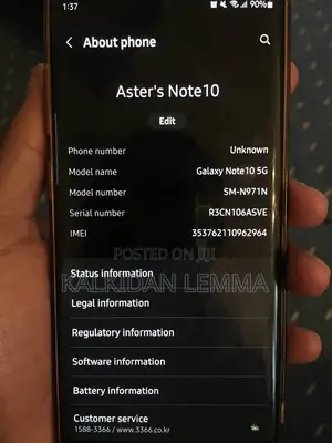 Samsung Galaxy Note 10 5G 256 GB Silver