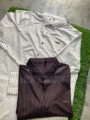 Nechug Men's Striped Long-Sleeve Dress Shirts
