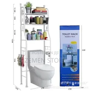 3-Tier Over-the-Toilet Bathroom Storage Rack ምቹ የሽንት ቤት መደርደሪያ