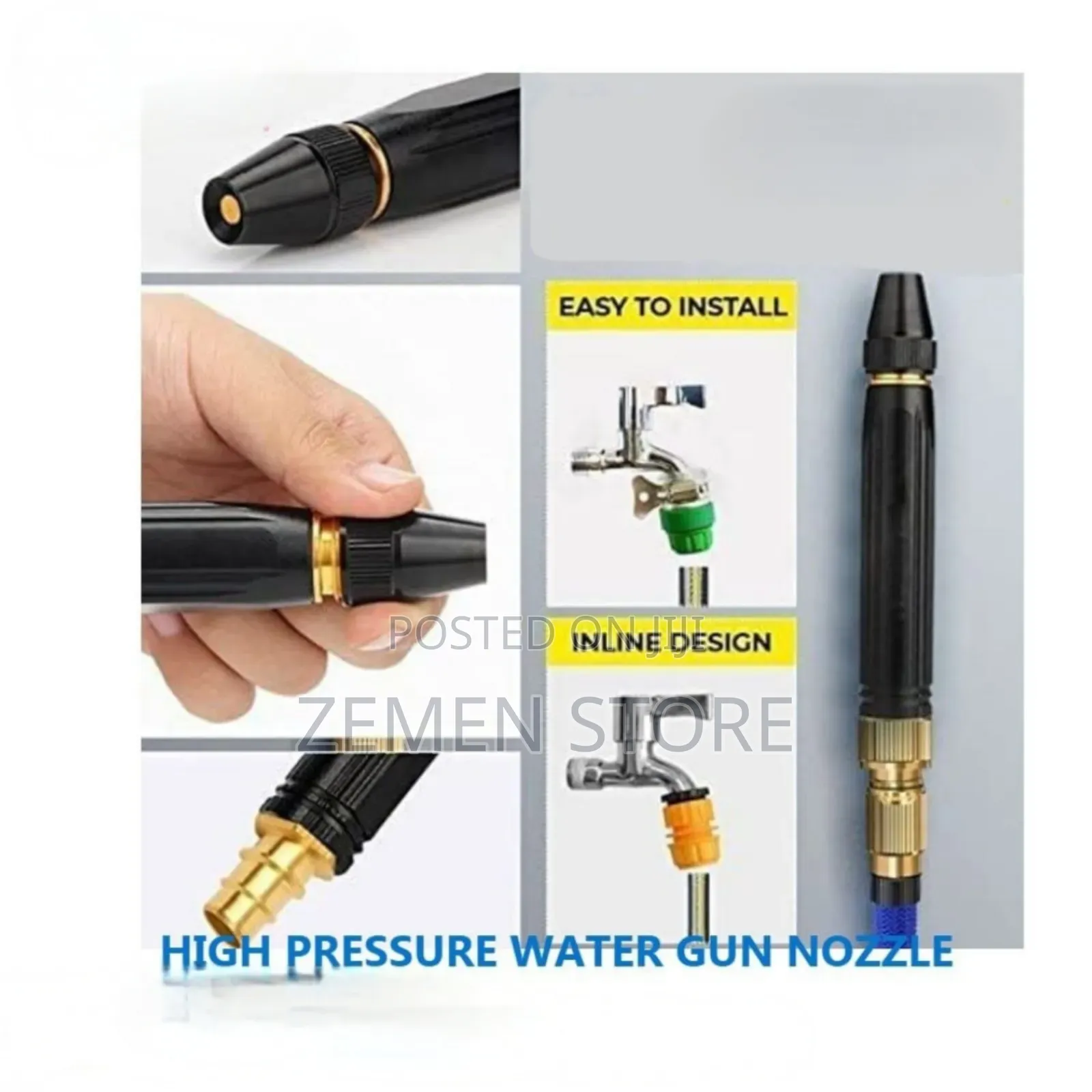 High Pressure Water Hose Gun Nozzle ኃይለኛ የተንቀሳቃሽ ውሃ መርጫ