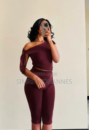 Elegant Mocha One-Shoulder Lounge Set