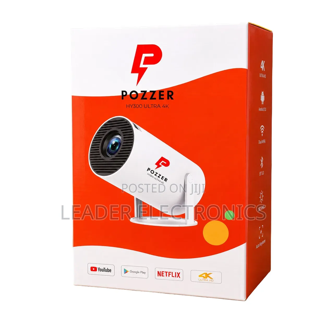 Pozzer Uhd Smart Projector – Wi-Fi Streaming Ready