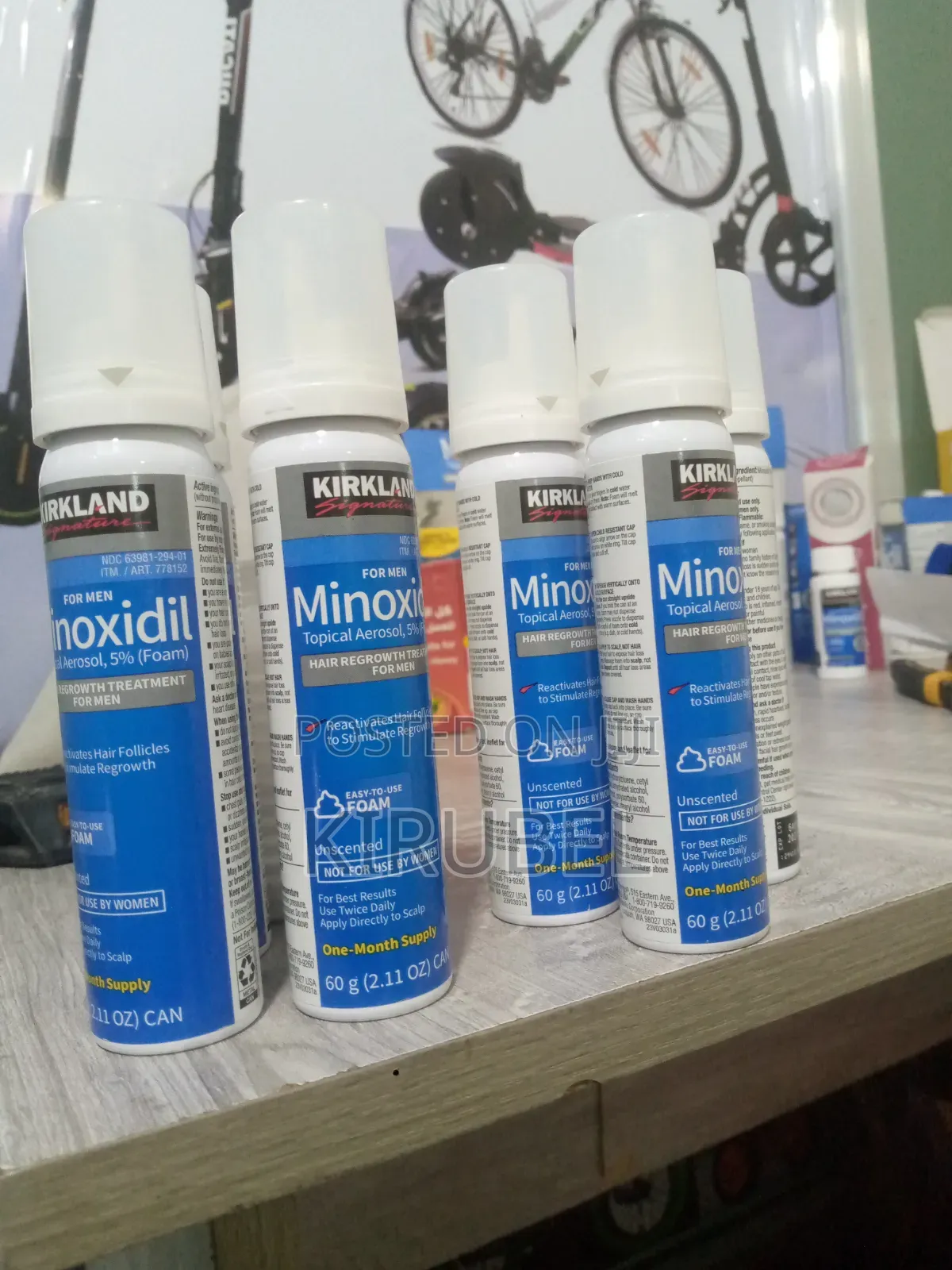 Minoxidil ከfoam ውጪ ወደ ውጪ