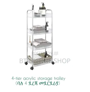 Storage Trolley, 4-Tier Transparent