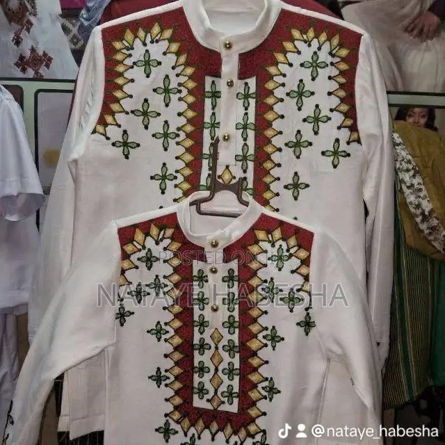 Traditional Man T-Shirt Jacket Suits Scarf Shoes የሐበሻ የሀገር ባህል ልብሶች