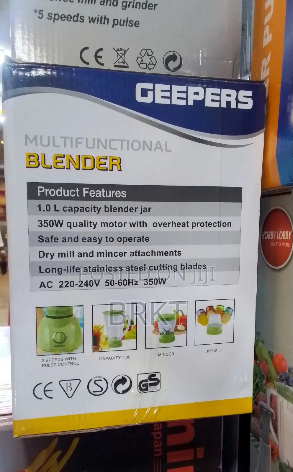 ‎Geepers Original 3 In1 Multifunctional Blender/የጁስ፣የቅመምእና የሽንኩርት መፍጫ