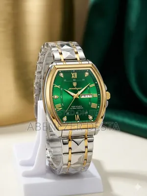 Green Rectangular Watch for Mens