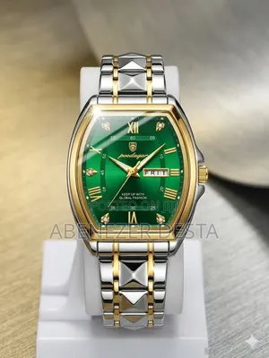 Green Rectangular Watch for Mens
