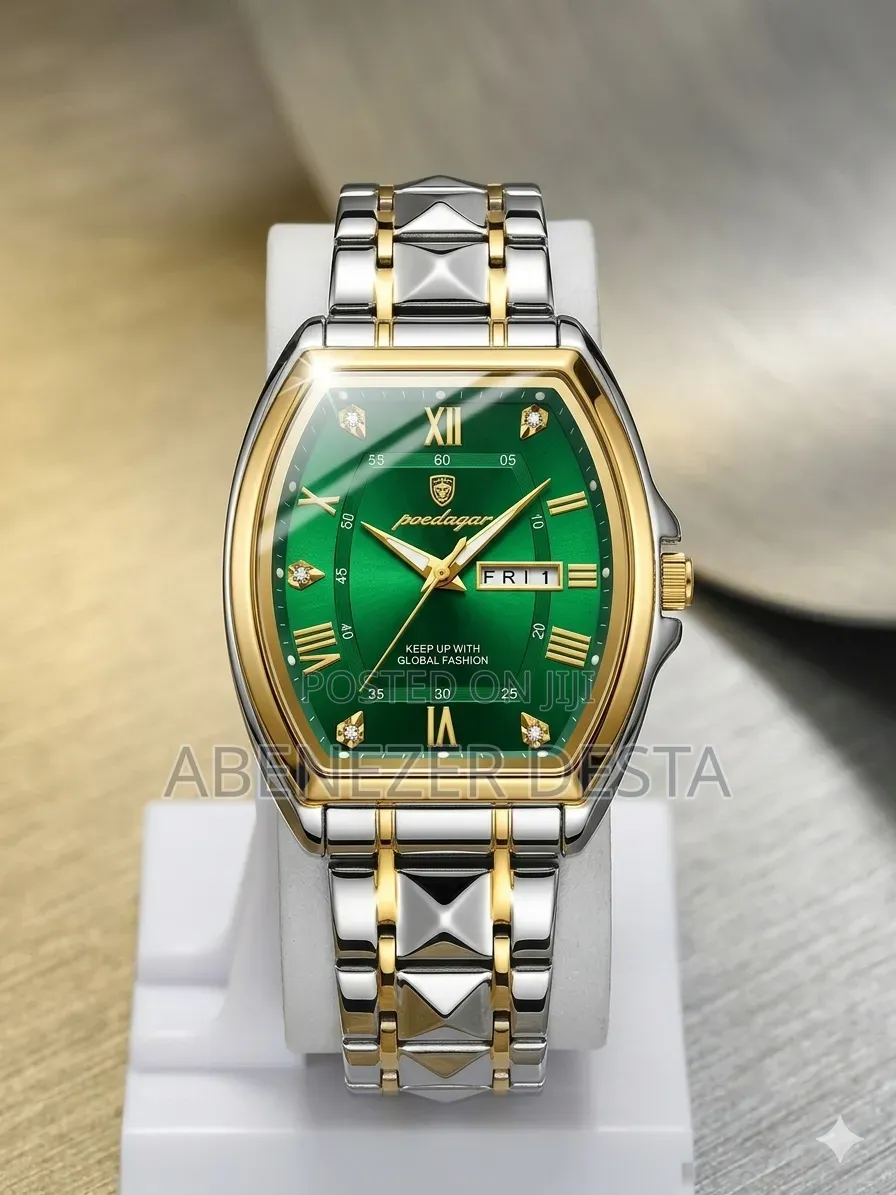 Green Rectangular Watch for Mens