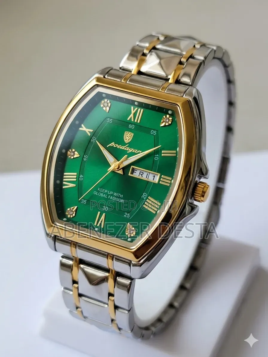 Green Rectangular Watch for Mens