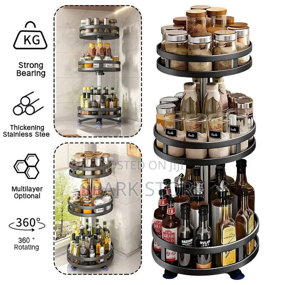 3 Tier Rotating Spice And Cosmotic Orgnizer