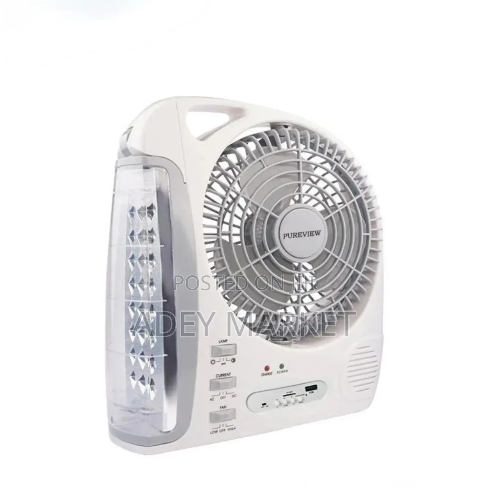 6 in 1 Rechargable Fan With Led Lamp