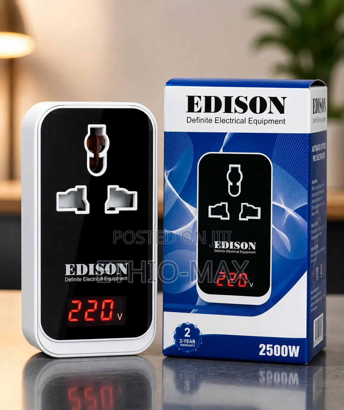 Edison 2500 Watt Digital Voltage Regulator Universal Adapter