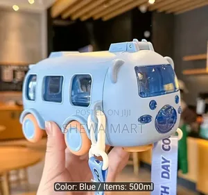 Adorable Bear Travel Water Bottle With Shoulder Bus-shape Drinking Cup