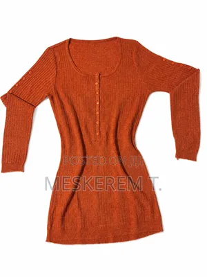 Women's Ribbed Knit Top – Burnt Orange