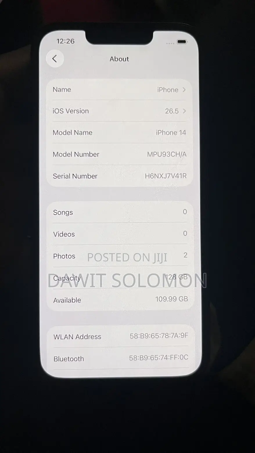 Apple iPhone 14 128 GB Black