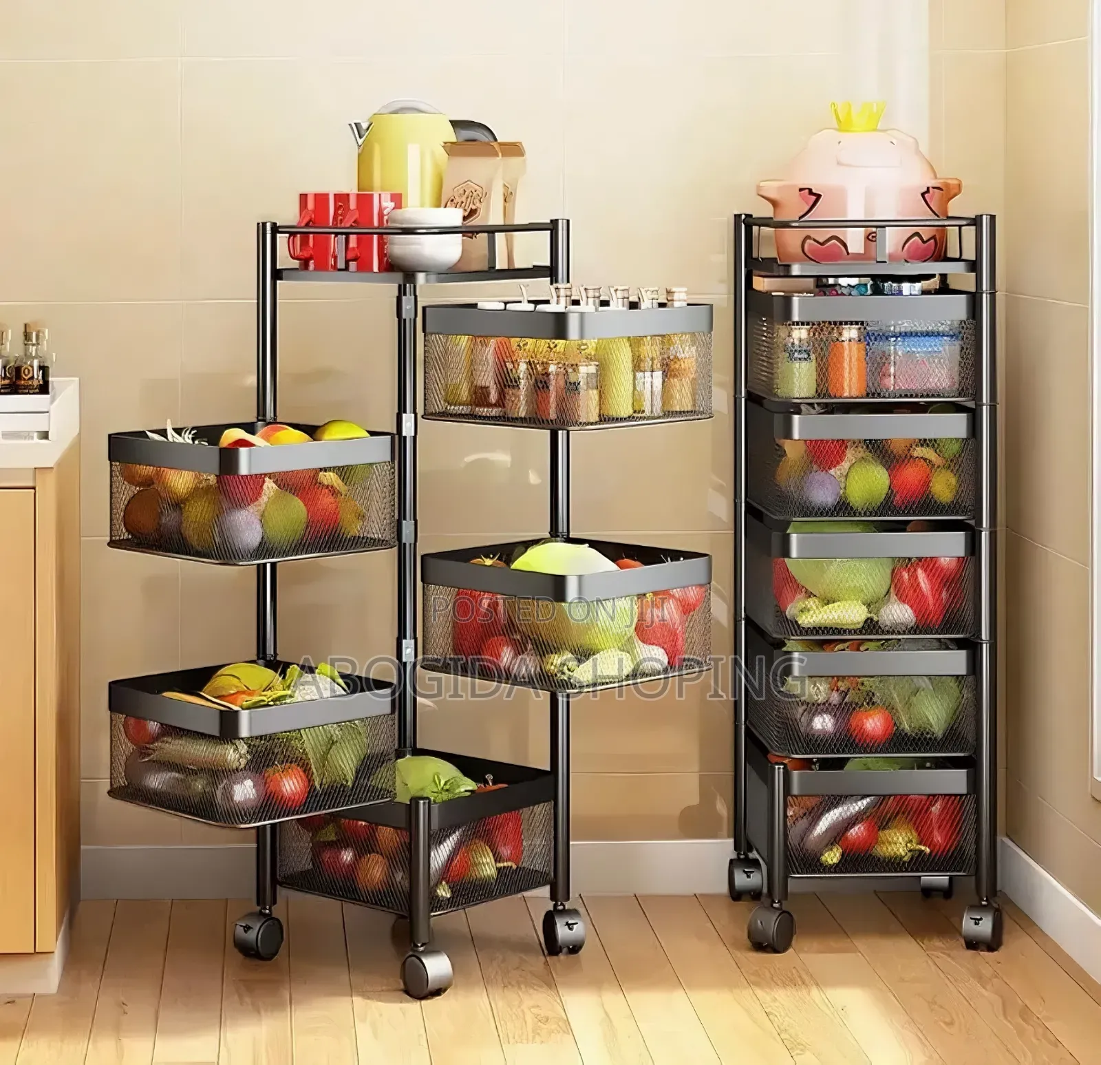 5 Layer Moveable Kitchen Storage Rack