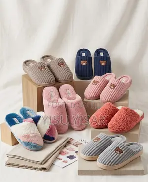 Ultra-Cozy Plush Faux-Fur Indoor Slippers – Soft Slip-on House Shoes