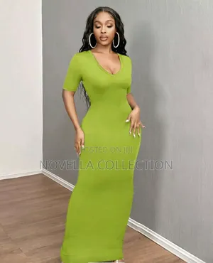Women's v-Neck Bodycon Short Sleeve Dress Hoco Dresses