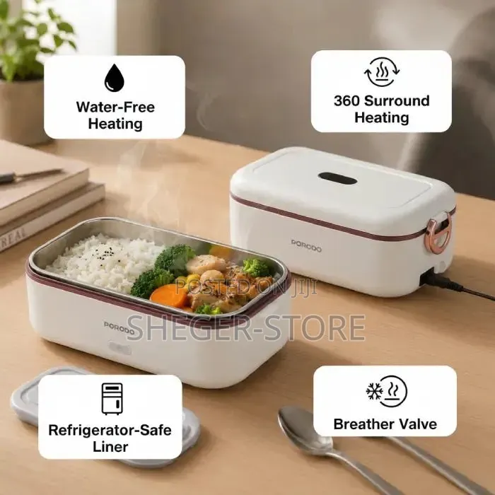 Porodo Lunchmate Dual Mode Electric Lunch Box የኤሌክትሪክ ማሞቂያ ያለው የምሳ እቃ