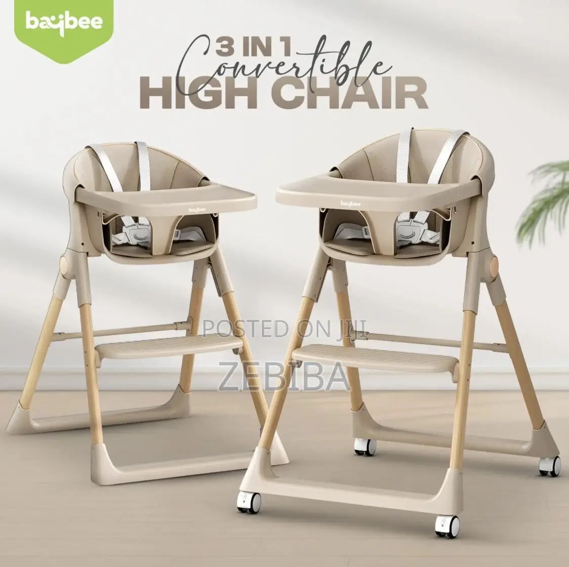 3 in 1 Baby High Chair Features a Convertible
