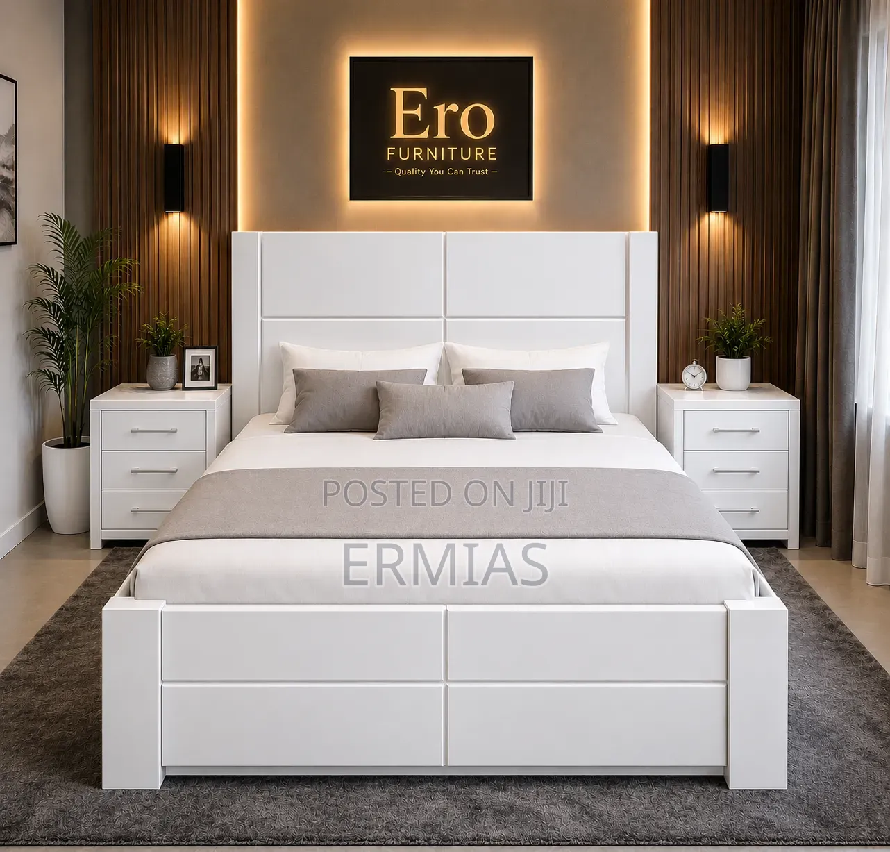 Bed Queen Size 150x190 With 2 Side Table