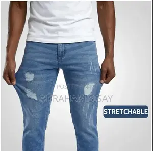 Marshall Men's Distressed Slim Fit Blue Jeans