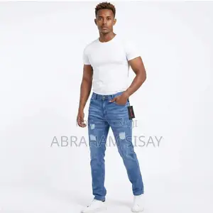Marshall Men's Distressed Slim Fit Blue Jeans