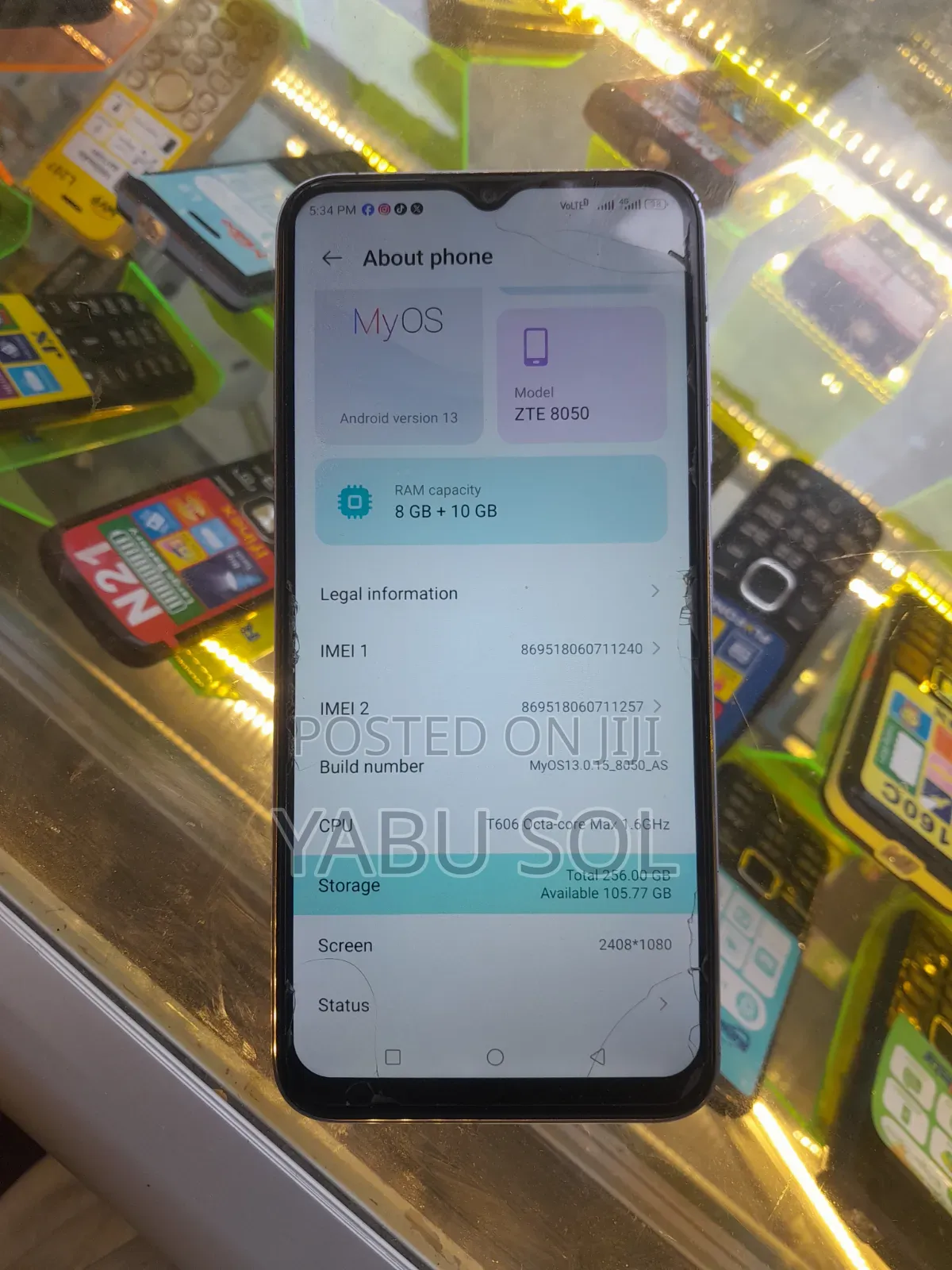 ZTE Z557 8 GB Blue
