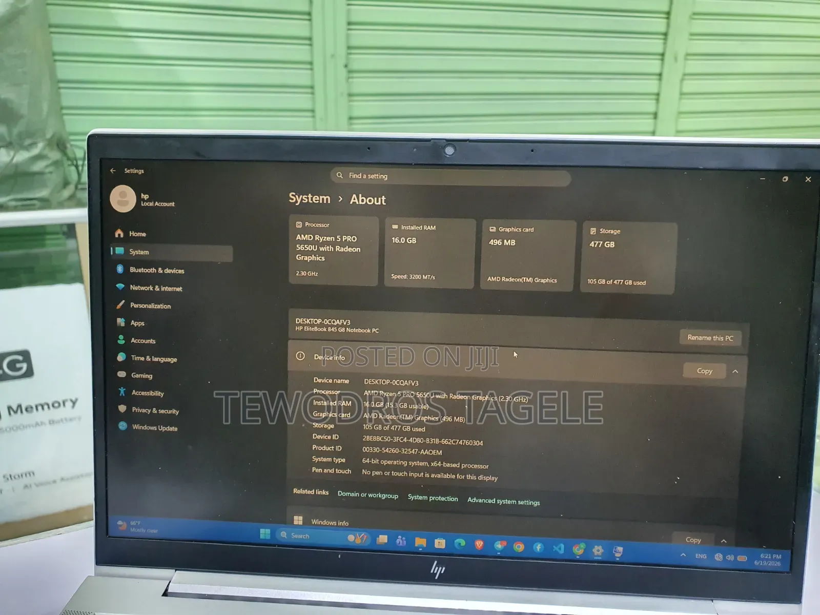 Laptop HP EliteBook 840 G8 16GB AMD Ryzen 5 SSD 512GB