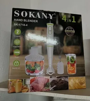 Sokany 4-in-1 Electric Immersion Hand Blender Sk-1718-4 350w Set